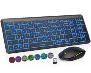 Wireless Keyboard and Mouse Bluetooth, Multi-Device Slim Portable Rechargeabl...