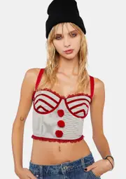 [Dolls Kill X WB Horror] Killer Clown Bustier Top