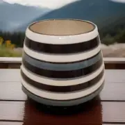 NEW Home Interiors Brown Blue Striped Candle Capper Jar Shade Topper Modern