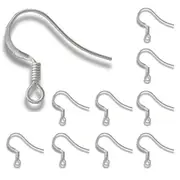 10pcs Silver Earrings Ear Wire Hypoallergenic Metal French Shepherd Hook Findings