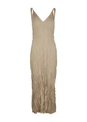Totême Crinkled Silk Midi Dress - Beige - 10 10