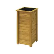 Vegtrug 380 x 380 x 820mm Tall Wooden Planter Square - Natural