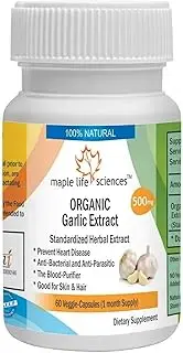 ORGANIC Garlic Extract - 60 Vegan Capsules (Allium Sativum L.) - 500mg