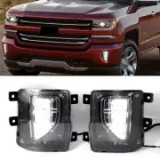 Pair Front Bumper Fog Lamp Day Running Light for Chevy Silverado 1500 2016-2018