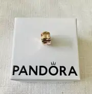 Genuine PANDORA Polished Ribbons Clip On Charm 14k Rose Gold plated 789502C00