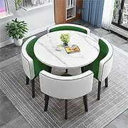 Modern Office Conference Table Set with 4 Chairs Small Meeting Room Table for Offices Reception Areas and Kitchen Dining 80cm Round Negotiation Table for Meetings and Discussions