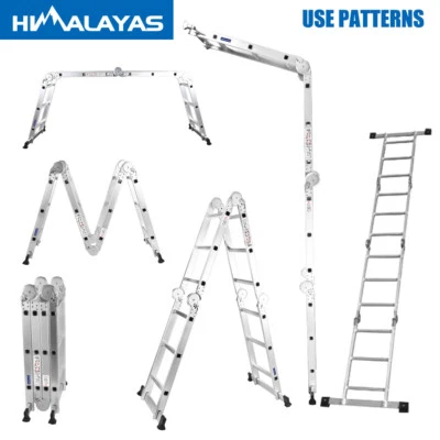 Multi purpose aluminium folding ladder step extension scaffold 4.7m 5.8m