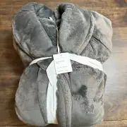 POTTERY BARN CLOUD NINE PLUSH ROBE, UNISEX SIZE XL ~ CHARCOAL