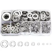 800 Pcs Stainless Steel Flat Washers Assortment Kit for Furniture Screws Bolts