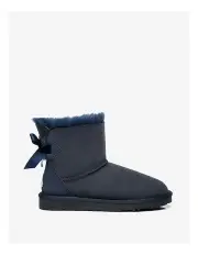[EVERAU] Mini Back Bow Boots in Navy Blue
