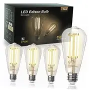 Edison Light Bulbs 60W Equivalent, Dimmable Vintage LED Light 4 Pack 2700k
