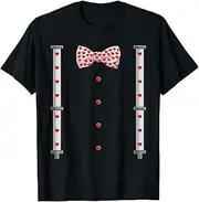[VidiAmazing] Heart Red Bow Tie Suspender Apparel, Valentines Day Toddler T-Shirt ds2617 T-Shirt