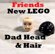 New LEGO Friends Dad head Free Hair Wig Asian Poppa Daddy Clean Cut Blue Eyes