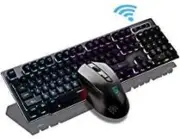 Rechargeable Keyboard and Mouse Wireless Combo,Usb Fast-Charging 104 Keys Full-S