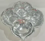 Wilton Armetale Pewter Cabbage Leaf Chip & Dip Bowl 357454 New