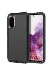 For Samsung Galaxy S20 Case, Drop Resistant Defender Tradies Heavy Duty Rugged Shockproof Cover (Black)