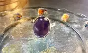 Genuine 925 Sterling Silver Amethyst Gemstone Ring 6.5