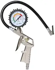 AIMALL Air Tyre Inflator Pressure Meter, Car Truck Tire Pump Hose Gauge, 220 PSI Maximum Pressure, Zinc Alloy Compressor Tools for Automotive, Motorcycle, Bicycle