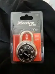 Master Lock Padlock 1500D Preset Combination Stainless Steel Anti Shim Black