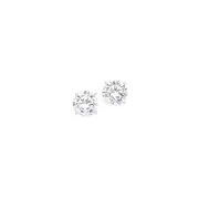 Silver 7.5mm Cubic Zirconia Stud Earrings in Clear