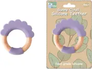 - CA3021B Silicone TEETHER Cloud Purple - Natural Timber and Bpa-Free Silicone