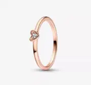 Pandora Moments 14k Rose Gold Plated Radiant Heart Ring 182495C01-54 Size 7