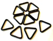 (10) Qty. of Welded Triangle Ring, 1" Black, Steel, #P-2375-BLK, Buckle
