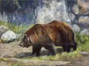 Bear Tile Backsplash Debbie Hughbanks Wildlife Art Ceramic Mural DHA002