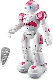 WEECOC Smart Robot Toys Gesture Control Remote Control Robot Kids Toys Birthday Can Singing Dancing Speaking Two Walking Models (Pink)