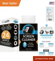 Electronics Screen Cleaning Wipes Large Lint-Free Streak-Free 24 Pack