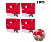 4 pcs Christmas Chair Covers，60 * 50cm Chair Protector Tree Xmas Decoration Dining Chair Seat Covers for Restaurant Holiday Party