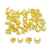 40Pcs Zipper Slider Retainers - #3 #5 U Shape Top Stoppers Replacing, Gold