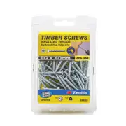 Zenith 8G x 40mm Zinc Plated Hinge-Long Thread Countersunk Head Timber Screws - 100 Pack