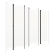 6 Panel Room Divider Privacy Screen Folding Partition Panels White 3m x 1.8m
