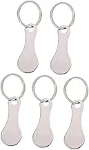 CANIGHT 5Pcs Portable Shopping Trolley Tokens with Key Rings Convenient Keychain for Shopping Carts Compatible with Supermarkets Unique Keyring Decoration for Bags and Keys