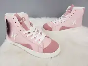 NEW 7.5 Hurley Pink Cognac HURLEY Break High Hi Top Lace-Up Skater Shoe Mauve