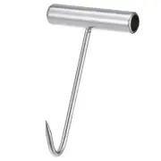 6"(150mm) T-Handle Meat Boning Hook, Galvanized T Hooks for Butcher