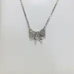 「瑞安珠寶」PT950純白金時尚蝴蝶結設計造型白金項鍊