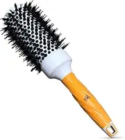 GK HAIR Round Hair Brush for Blow Drying Boar Bristle Styling Round Brush | Ceramic-Coated Large Barrel Comfortable Grip for Straightening, Curling and Volumizing Unisex (Round Hair Brush 43 mm)