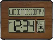 La Crosse Technology 513-1419-WA-INT Atomic Large Full Digital Calendar Clock, Walnut, 9.84" L x 1.14" W x 7.48" H