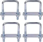 P1TOOLS 4 Pack Leaf Spring Clamp Kit with 3" Leaf Spring Clamps for Truck, Locks Leaf Springs Together For Stabilizing Provides Better Control of Axle Torque