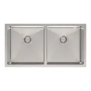 Tisira 80cm Double Bowl Stainless Steel Kitchen/Laundry Sink (TSSR807)