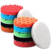 12 Pcs 6 Inch Car Buffing Pads Set Foam Polisher Pads for Car Detailing