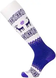 [Pure Athlete] Warm Ski Socks - Sweater Deer Sock for Skiing - Merino Wool Winter, Snowboard