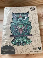 K&M FUN Wood Puzzles Adult Double-Sided – 200 Pieces Burning Owl/Marvelous Owl !