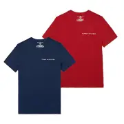 Mens Tommy Hilfiger Crew Neck T-shirt Loungewear Comfort Logo Tee NEW