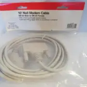GCE 45-395 10ft DB-25M/DB25F Null Model In-Line Computer Cable Shielded DTE/DCE