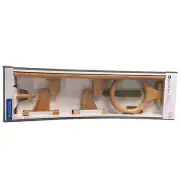 GLACIER BAY 4Piece Bath Set with Towel Ring Robe Hook TP Holder Towel Bar in Oak
