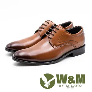 W&M 真皮縫線造型綁帶皮鞋 男鞋 -棕(另有黑)