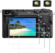 [ULBTER] Screen Protector for Sony Alpha A7C II A6700 A7CR A7C R / A7CII 7C II 6700 Camera & Hot Shoe Cover 0.3mm 9H Hardness Tempered Glass Cover Anti-Scrach Anti-Fingerprint Anti-Bubble [3+2 Pack]